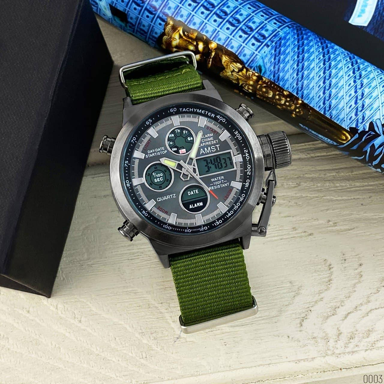 Военные часы армейские мужские подсветка оригинальные AMST 3003 Black-Black Green Wristband
Военные часы армейские мужские подсветка оригинальные AMST 3003 Black-Black Green Wristband