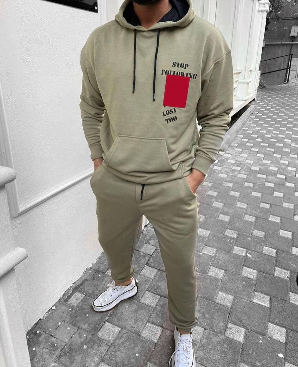 Мужской спортивный костюм на весну из двунитки, Хаки
Мужской спортивный костюм на весну из двунитки, Хаки