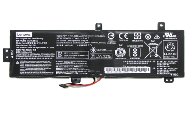 Оригинал аккумуляторная батарея для ноутбука Lenovo IdeaPad 510-15IKB (7.6V, 30Wh, 3948mAh) L15L2PB4, Черный
Оригинал аккумуляторная батарея для ноутбука Lenovo IdeaPad 510-15IKB (7.6V, 30Wh, 3948mAh) L15L2PB4, Черный