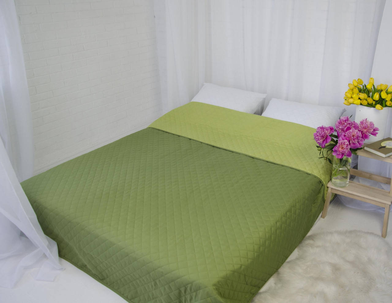 Легкое стеганое двустороннее покрывало ViLur 220х240 микрофибра  Оливковый 
Легкое стеганое двустороннее покрывало ViLur 220х240 микрофибра  Оливковый