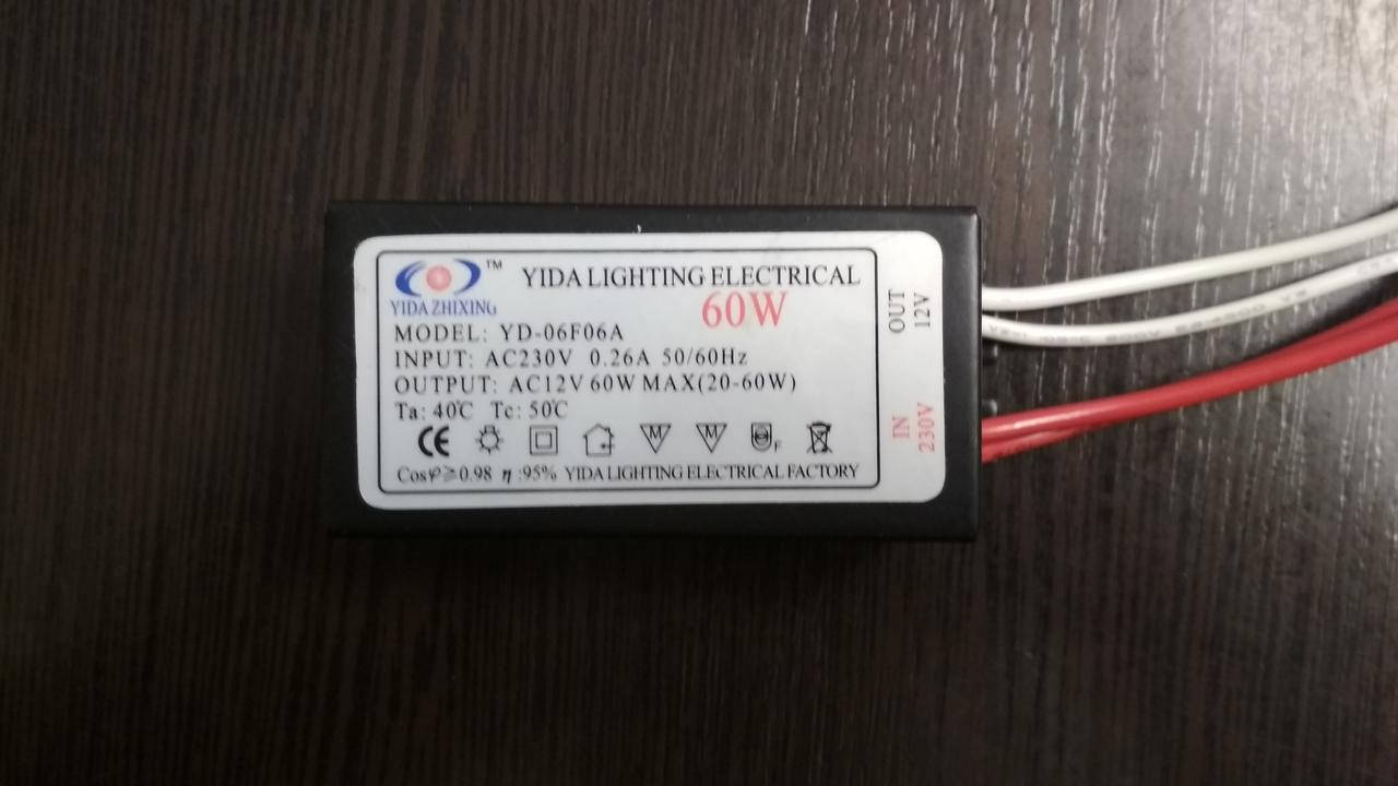 Трансформатор 60W / 12V 
Трансформатор 60W / 12V
