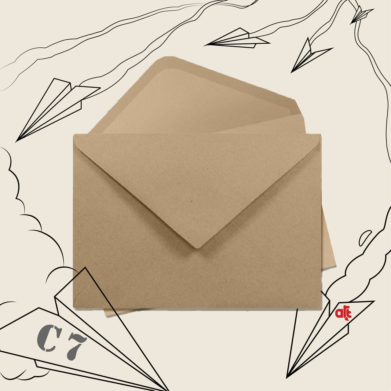 Крафт конверт С7, клапан треугольный, 105*80мм
Крафт конверт С7, клапан треугольный, 105*80мм