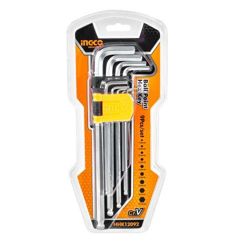 Набір подовжених шестигранних ключів із кулею 9шт. 1,5–10 мм INGCO
Набір подовжених шестигранних ключів із кулею 9шт. 1,5–10 мм INGCO