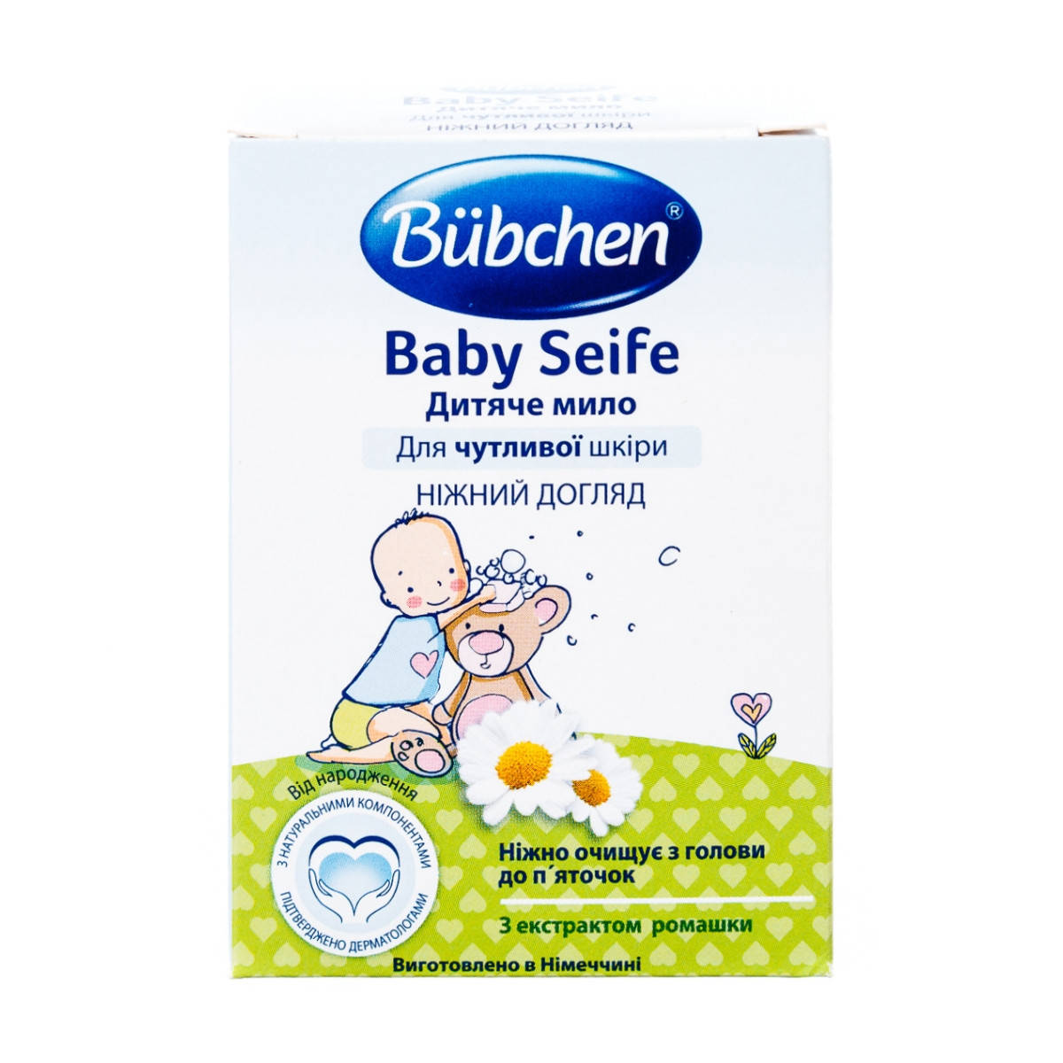 Эмульсионное детское мыло с экстрактом ромашки Bubchen для деток с рождения, Емульсійне дитяче мило з ромашкою
Эмульсионное детское мыло с экстрактом ромашки Bubchen для деток с рождения, Емульсійне дитяче мило з ромашкою