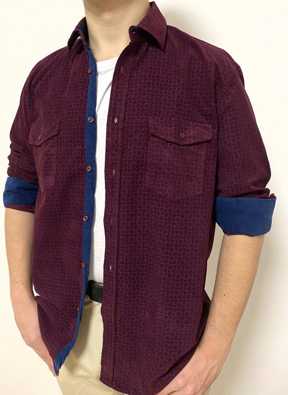 Рубашка для мужчин вельветовая темно-вишневая с легким принтом XL, Бордовый
Рубашка для мужчин вельветовая темно-вишневая с легким принтом XL, Бордовый