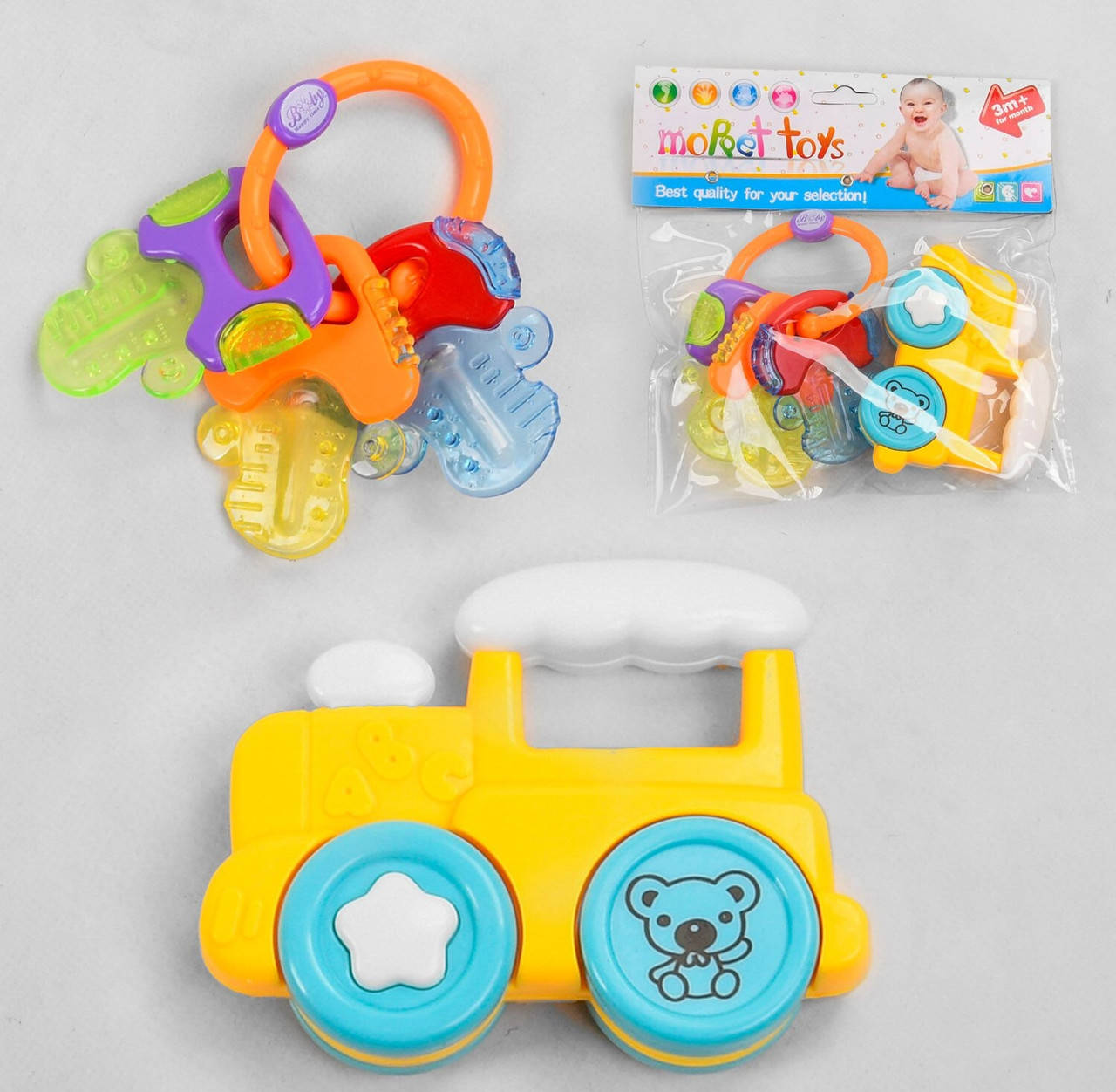 Набор погремушка и прорезыватель, Разные цвета
Набор погремушка и прорезыватель, Разные цвета