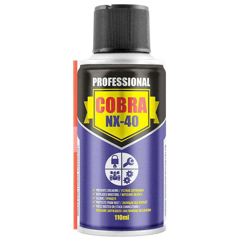 Многофункциональный спрей NOWAX MULTIFUNCTIONAL LUBRICANT COBRA NX-40, 110ml
Многофункциональный спрей NOWAX MULTIFUNCTIONAL LUBRICANT COBRA NX-40, 110ml