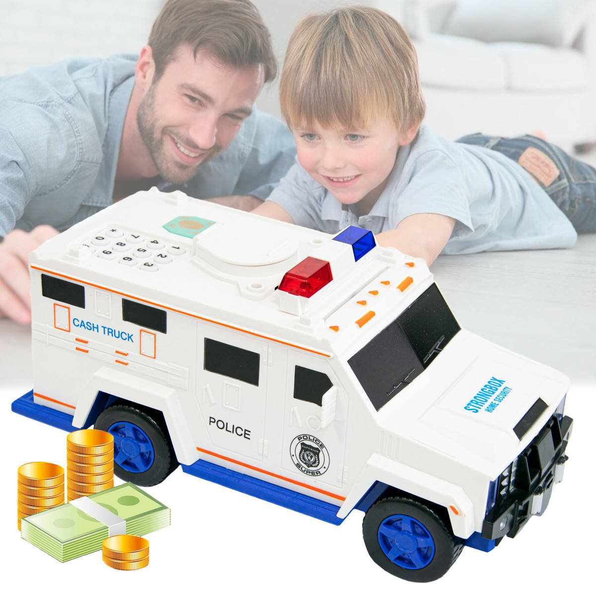 Сейф скарбничка машина поліцейська "Cash Truck 06688-19" Біла скарбничка сейф для дітей з купюроприймачем, Белый
Сейф скарбничка машина поліцейська "Cash Truck 06688-19" Біла скарбничка сейф для дітей з купюроприймачем, Белый