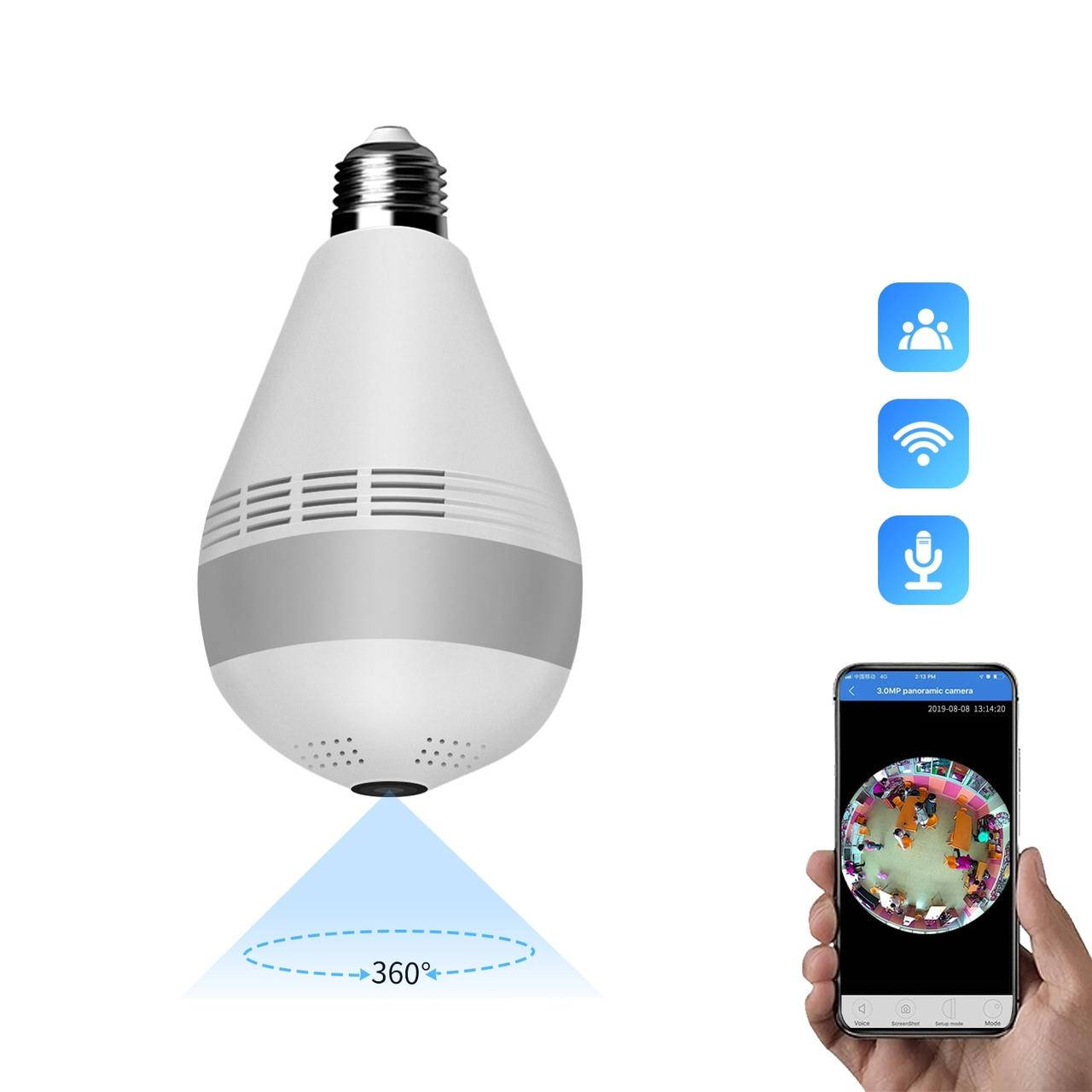 Панорамная камера видеонаблюдения Wi-Fi CAMERA SMART IP "Лампочка" CAD-B13 H302 2MP / Беспроводная IP камера
Панорамная камера видеонаблюдения Wi-Fi CAMERA SMART IP "Лампочка" CAD-B13 H302 2MP / Беспроводная IP камера