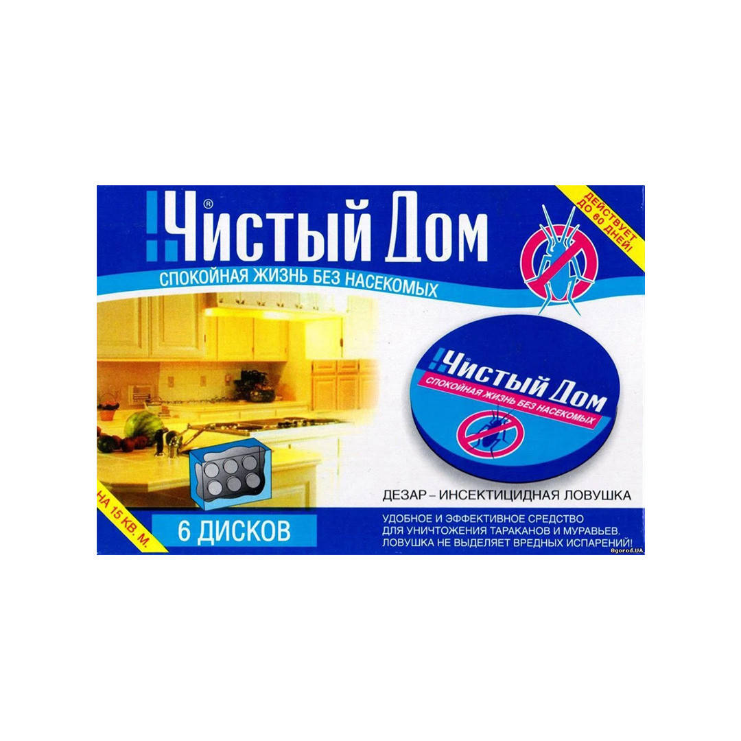 Ловушка для тараканов Чистый Дом 6 шт. до 15 кв. (7904) 
Ловушка для тараканов Чистый Дом 6 шт. до 15 кв. (7904)