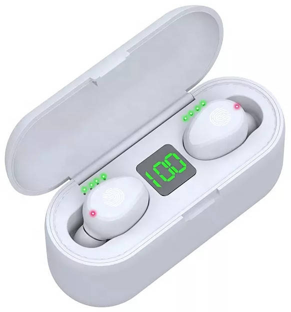Беспроводные наушники True Wireless Headset F9 TWS c power bank и экраном зарядки белые, Черный
Беспроводные наушники True Wireless Headset F9 TWS c power bank и экраном зарядки белые, Черный