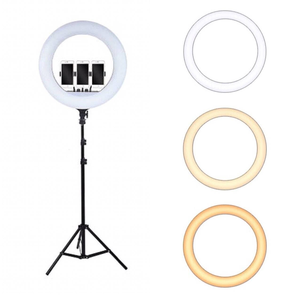 Кольцевая LED лампа Ring Light 36 см с тремя держателями и штативом 210 см (№29), Белый
Кольцевая LED лампа Ring Light 36 см с тремя держателями и штативом 210 см (№29), Белый