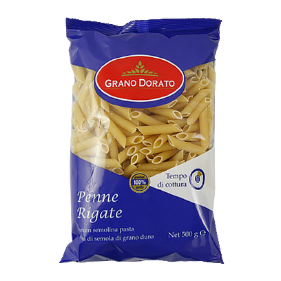 Макарони Грано Дорато пенне рігате Grano Dorato penne rigate 500g 24шт/ящ (Код : 00-00005192)
Макарони Грано Дорато пенне рігате Grano Dorato penne rigate 500g 24шт/ящ (Код : 00-00005192)