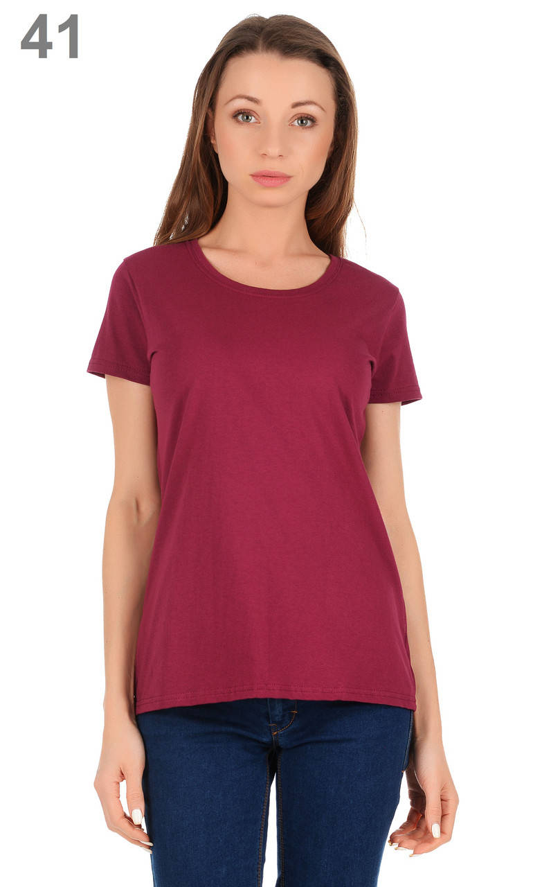 Женская футболка Fruit of the loom Valueweght Ladies 100% хлопок приталенная однотонная Бордовый, L 
Женская футболка Fruit of the loom Valueweght Ladies 100% хлопок приталенная однотонная Бордовый, L