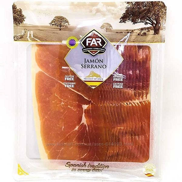 Хамон Серрано (Jamon Serrano) 250 г 
Хамон Серрано (Jamon Serrano) 250 г