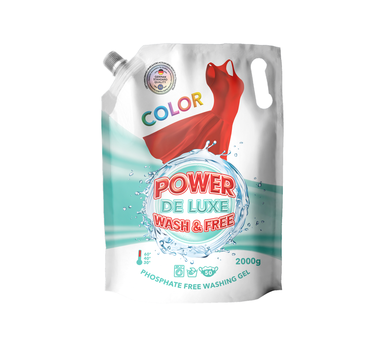 Гель для стирки цветных вещей POWER DE LUXE, 2000 мл Doypack
Гель для стирки цветных вещей POWER DE LUXE, 2000 мл Doypack