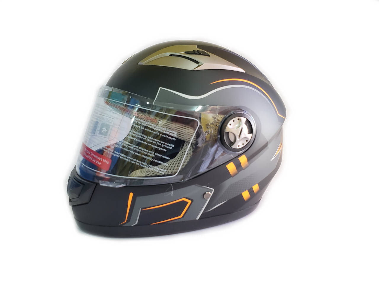 Мотошлем матовый черно-оранжевый матовый размер М57-58
Мотошлем матовый черно-оранжевый матовый размер М57-58