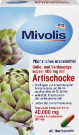 Mivolis Galle- und Verdauungskapsel 400 mg mit Artischocke Для желчи и пищеварения 400 мг с артишоком 60 шт.
Mivolis Galle- und Verdauungskapsel 400 mg mit Artischocke Для желчи и пищеварения 400 мг с артишоком 60 шт.