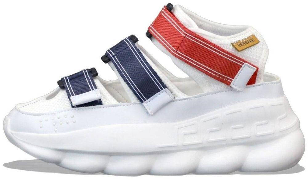 Женские сандалии Versace Chain React Sandal White Blue Red (босоножки версаче, белые)
Женские сандалии Versace Chain React Sandal White Blue Red (босоножки версаче, белые)