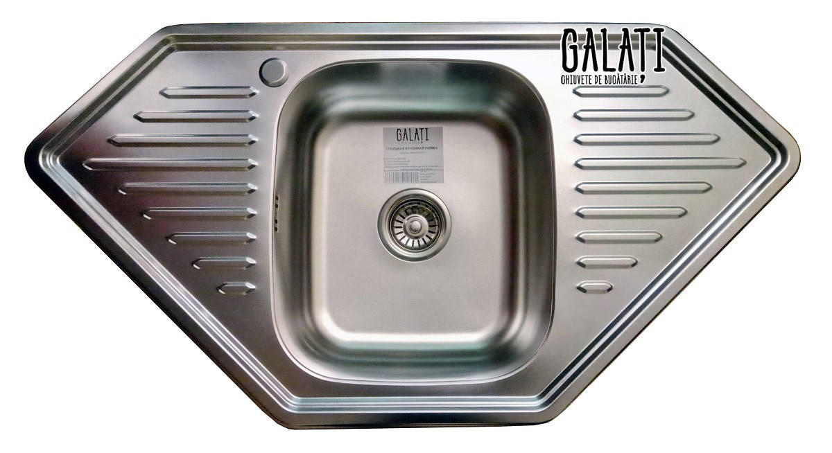 Кухонная мойка Galaţi Meduză Satin 9550 угловая 
Кухонная мойка Galaţi Meduză Satin 9550 угловая