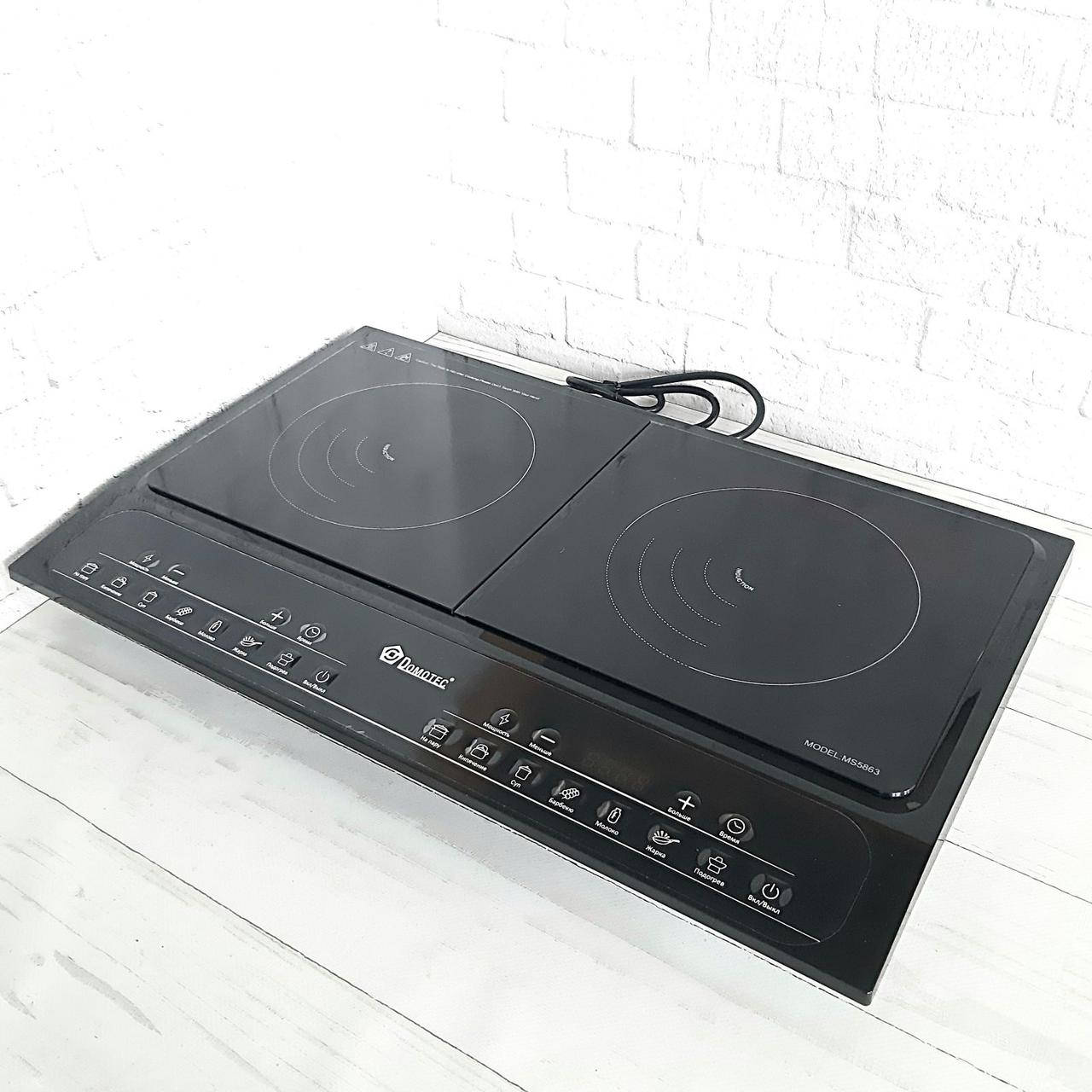 Индукционная плита Domotec MS-5863 настольная на 2 конфорки варочная поверхность двухконфорочная для кухни
Индукционная плита Domotec MS-5863 настольная на 2 конфорки варочная поверхность двухконфорочная для кухни