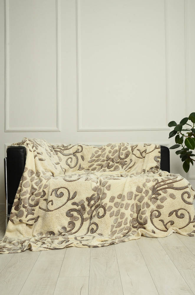 Плед бежевый размер 180*200 см Koloco 143235M
Плед бежевый размер 180*200 см Koloco 143235M