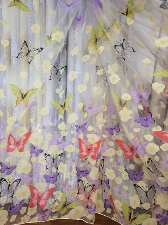 Тюль красивая органза бабочка принт, Фиолетовый
Тюль красивая органза бабочка принт, Фиолетовый