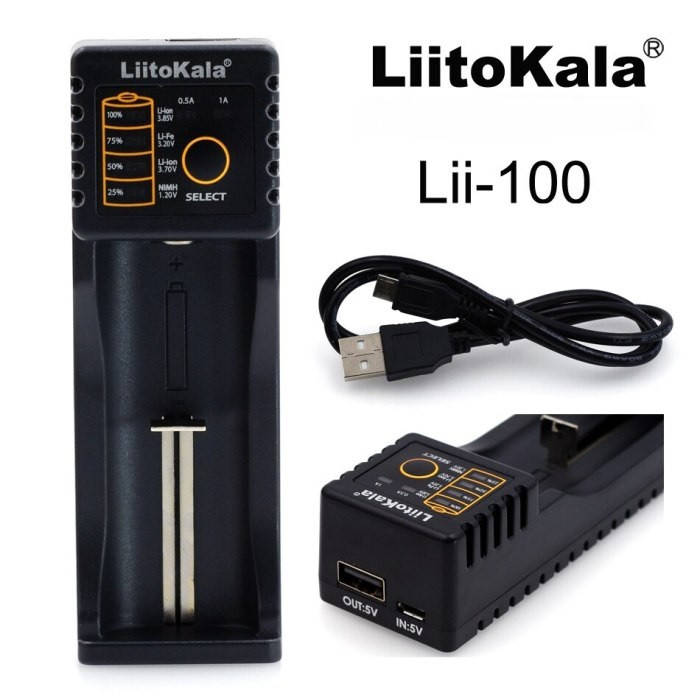 LiitoKala Lii-100 универсальное зарядное устройство для аккумуляторов + функция Power Bank
LiitoKala Lii-100 универсальное зарядное устройство для аккумуляторов + функция Power Bank