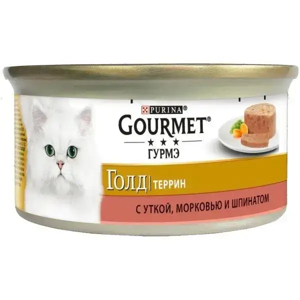 Консервы для кошек Gourmet Гурме Gold с уткой,морковй и шпинатом, кусочки в паштете, 85 г
Консервы для кошек Gourmet Гурме Gold с уткой,морковй и шпинатом, кусочки в паштете, 85 г