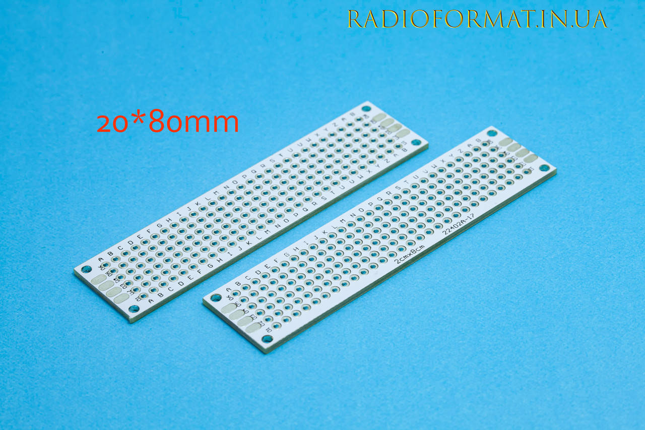 Плата макетная 20*80 мм двухсторонняя с металлизацией
Плата макетная 20*80 мм двухсторонняя с металлизацией
