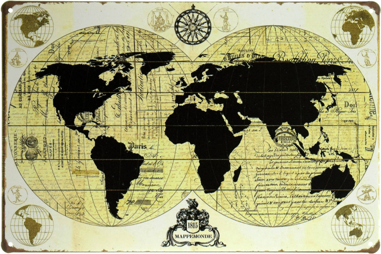 Металлическая табличка "Карта Мира 1815" (ms-00490)
Металлическая табличка "Карта Мира 1815" (ms-00490)