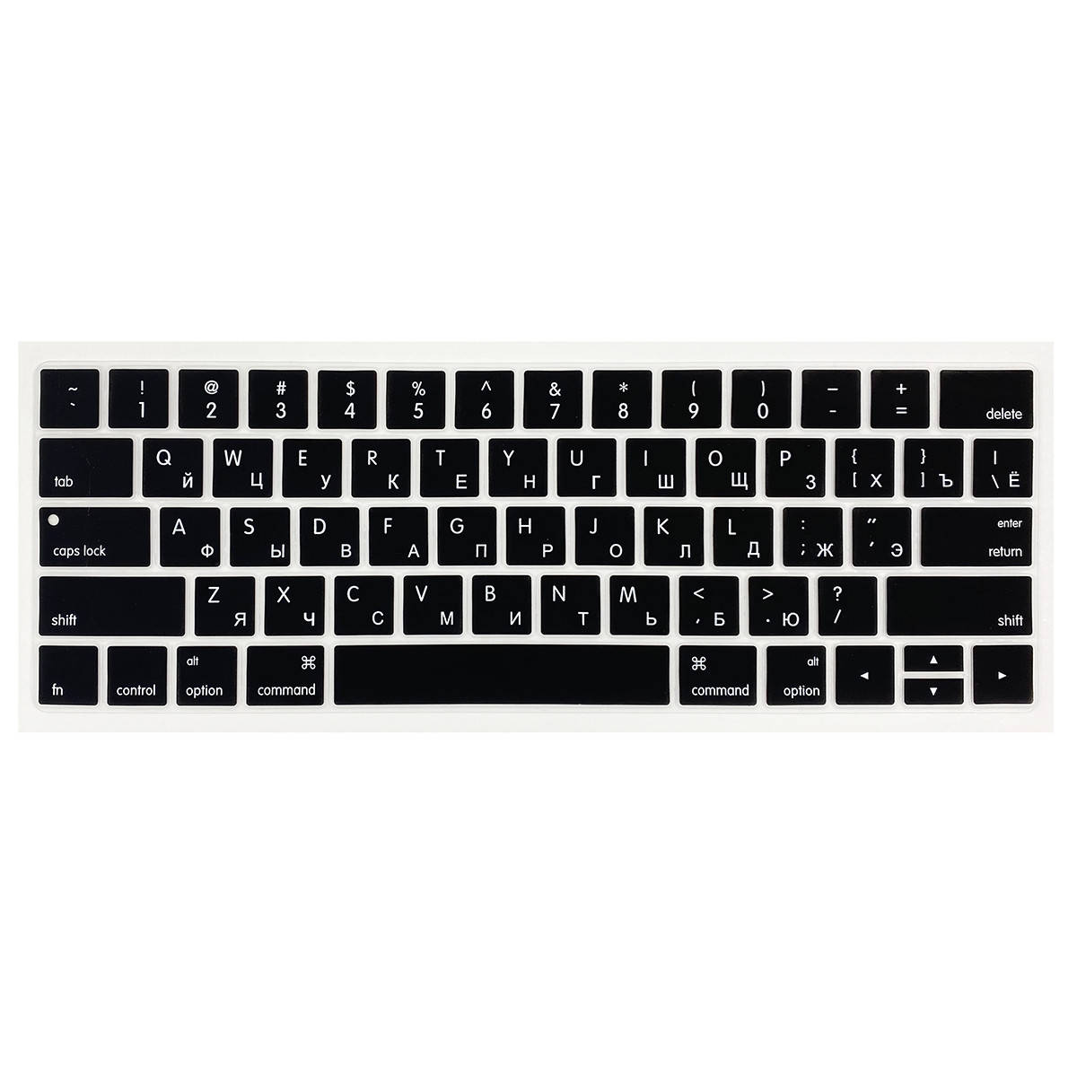 Накладка на клавиатуру Touch Bar для MacBook Pro 13"/15" (2016-2019) black с рус. буквами, амер.р-ка, Черный
Накладка на клавиатуру Touch Bar для MacBook Pro 13"/15" (2016-2019) black с рус. буквами, амер.р-ка, Черный