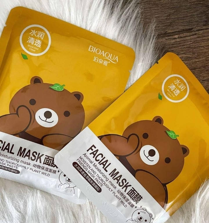 Тканевая маска с экстрактом зеленого чая Bioaqua Facial Mask Animal Moisturizing (Мишка)
Тканевая маска с экстрактом зеленого чая Bioaqua Facial Mask Animal Moisturizing (Мишка)
