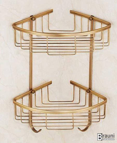 Угловая полка для ванной душ кабины бронзовая двойная с крючками Art DesignDeco DB039 бронза
Угловая полка для ванной душ кабины бронзовая двойная с крючками Art DesignDeco DB039 бронза