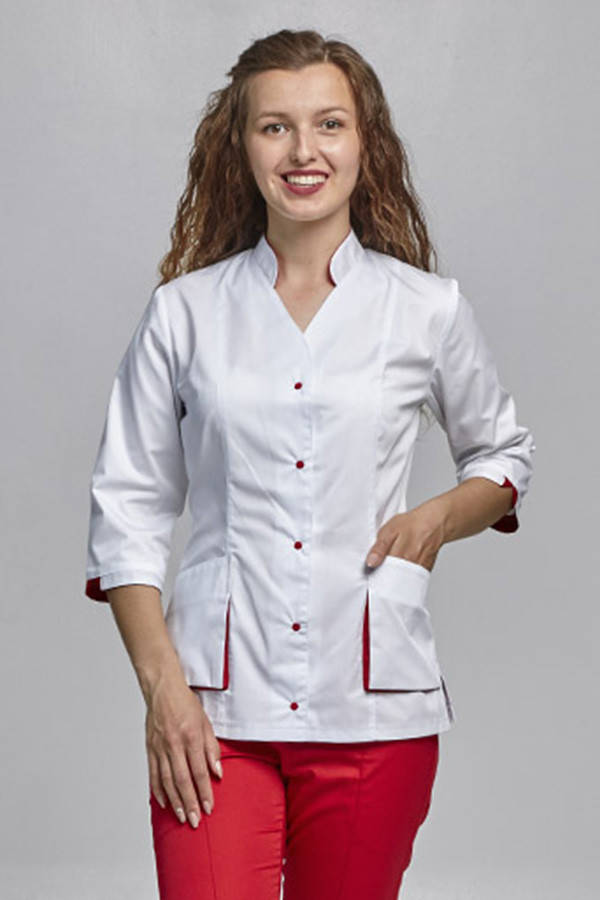Куртка медицинская женская Диана. ELIT COTTON. Белый+красный (отд)(отд), Белый+красный (отделка)
Куртка медицинская женская Диана. ELIT COTTON. Белый+красный (отд)(отд), Белый+красный (отделка)
