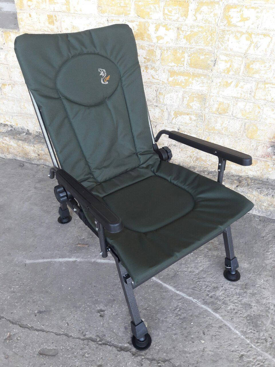 Кресло Для Рыбалки Складное Elektrostatyk F5R P С Подлокотниками И Регулируемой Спинкой (До 110 кг) Зеленое, Зелёный