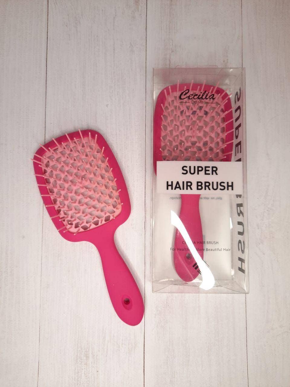 Пластиковая массажная расческа щетка Cecilia Super Hair Brush с нейлоновыми зубчиками Фуксия матовый
Пластиковая массажная расческа щетка Cecilia Super Hair Brush с нейлоновыми зубчиками Фуксия матовый