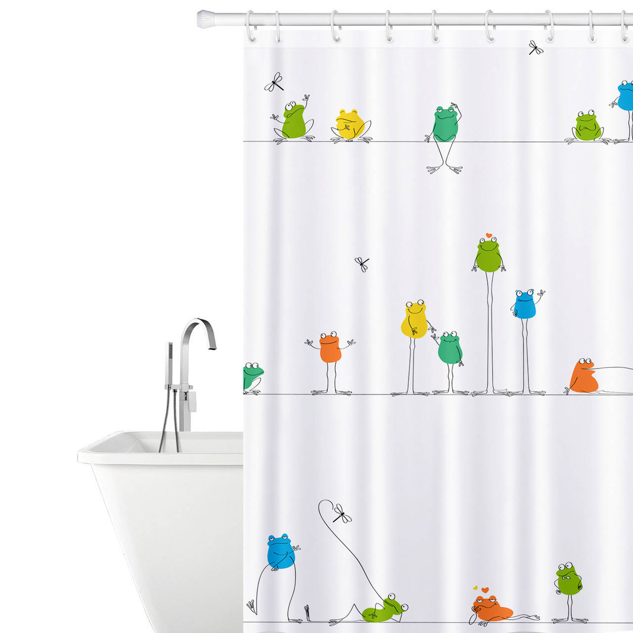Тканевая штора для душа Tatkraft Funny Frogs водонепроницаемая с кольцами 12 шт 180X180 см (18099)
Тканевая штора для душа Tatkraft Funny Frogs водонепроницаемая с кольцами 12 шт 180X180 см (18099)
