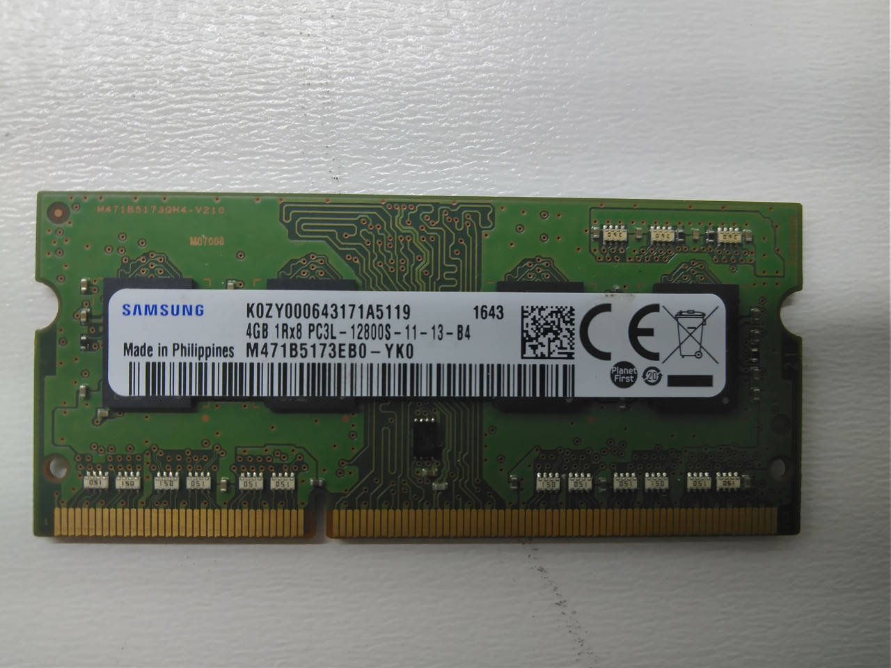 Оперативная память для ноутбука Samsung SO-DIMM 4GB 1Rx8 PC3L-12800S-11-13-B4(M471b5173EBO-YKO)
Оперативная память для ноутбука Samsung SO-DIMM 4GB 1Rx8 PC3L-12800S-11-13-B4(M471b5173EBO-YKO)