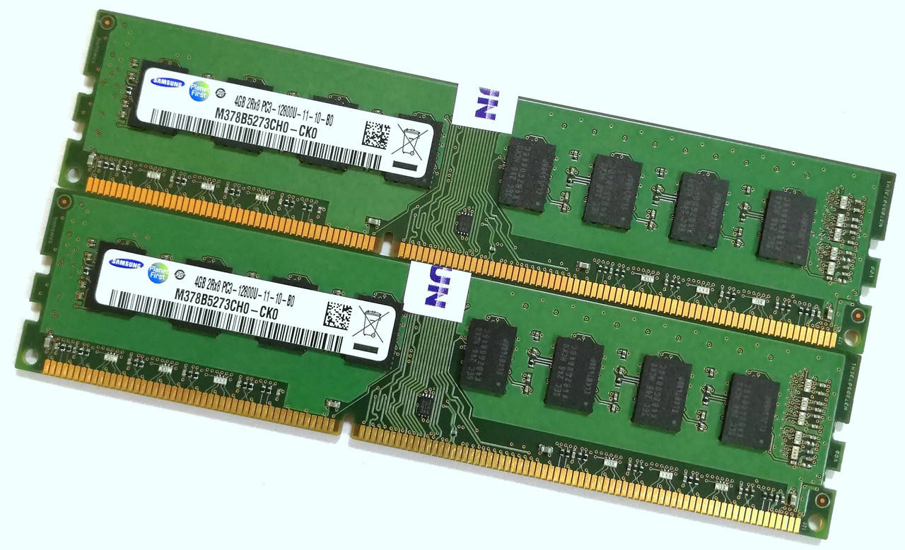 Пара оперативной памяти Samsung DDR3 8Gb (4Gb+4Gb) 1600MHz 12800U 2Rx8 CL11 (M378B5273CH0-CK0) Б/У
Пара оперативной памяти Samsung DDR3 8Gb (4Gb+4Gb) 1600MHz 12800U 2Rx8 CL11 (M378B5273CH0-CK0) Б/У
