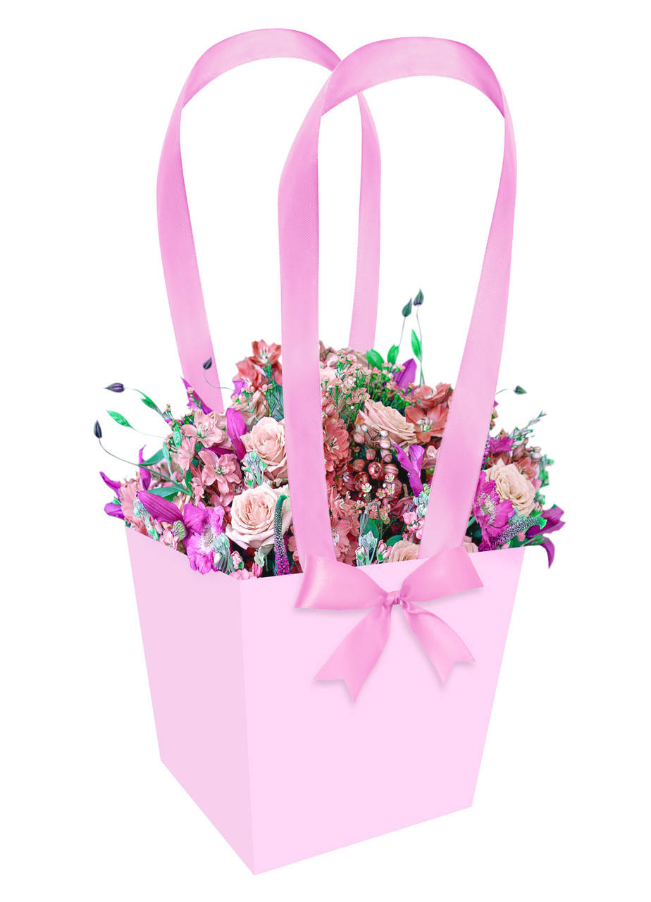 Бумажная сумка для цветов (13 см) светло-розовая
Бумажная сумка для цветов (13 см) светло-розовая