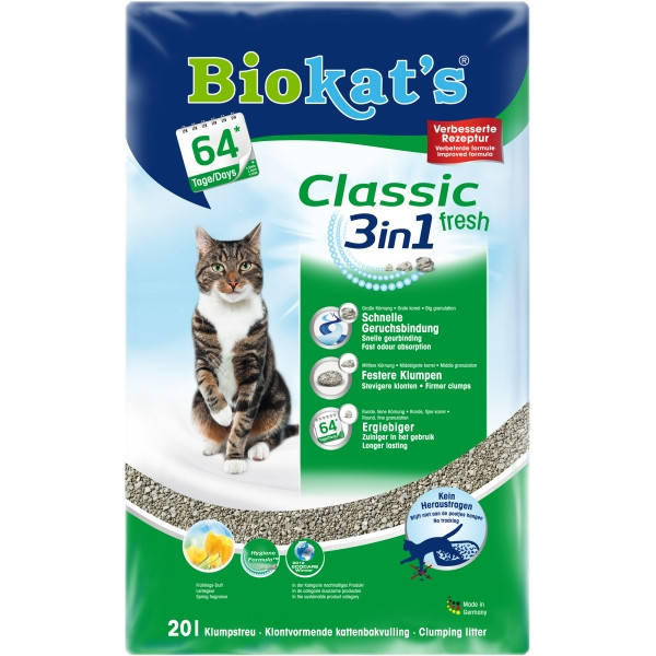 Biokats Classic fresh 3in1 комкующийся наполнитель для кошачьего туалета с крупными гранулами и ароматом
Biokats Classic fresh 3in1 комкующийся наполнитель для кошачьего туалета с крупными гранулами и ароматом
