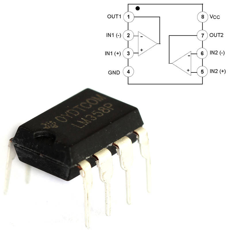 Мікросхема LM358 операційний підсилювач
Мікросхема LM358 операційний підсилювач