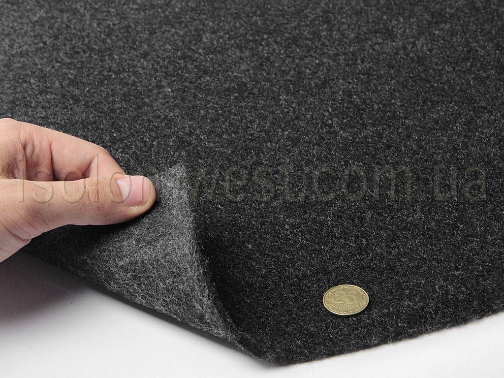 Авто ковролин черно-серый на твердой основе, шир.2,0м, ковролин для авто 
Авто ковролин черно-серый на твердой основе, шир.2,0м, ковролин для авто