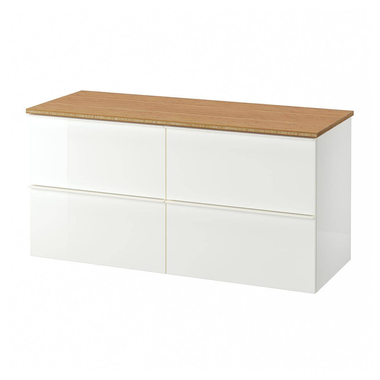 IKEA GODMORGON/TOLKEN Шкаф под умывальник со столешницей с 4 ящиками, глянцевый белый, бамбук (192.956.05)
IKEA GODMORGON/TOLKEN Шкаф под умывальник со столешницей с 4 ящиками, глянцевый белый, бамбук (192.956.05)