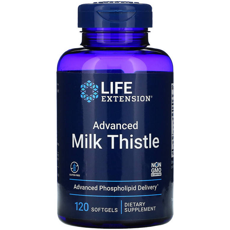 Расторопша (молочный чертополох) Life Extension "Advanced Milk Thistle" 920 мг (120 гелевых капсул)
Расторопша (молочный чертополох) Life Extension "Advanced Milk Thistle" 920 мг (120 гелевых капсул)