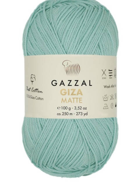 Gazzal Giza Matte (Газзал Гиза Матте) № 5582 мята (Пряжа хлопок, нитки для вязания) 
Gazzal Giza Matte (Газзал Гиза Матте) № 5582 мята (Пряжа хлопок, нитки для вязания)