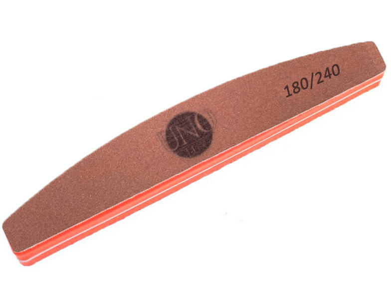 Баф - шлифовщик пилка для ногтей 180/240 Uno полукруг оранжевый