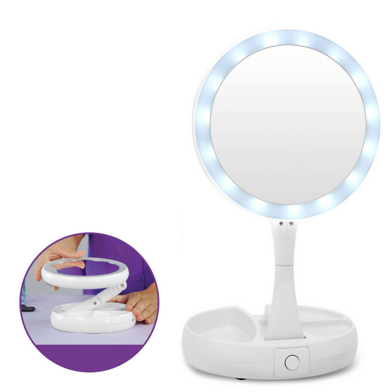 Круглое зеркало с LED подсветкой для макияжа обычное +10-ти кратное увеличение,яркое, цвет белый,ТЕ
Круглое зеркало с LED подсветкой для макияжа обычное +10-ти кратное увеличение,яркое, цвет белый,ТЕ