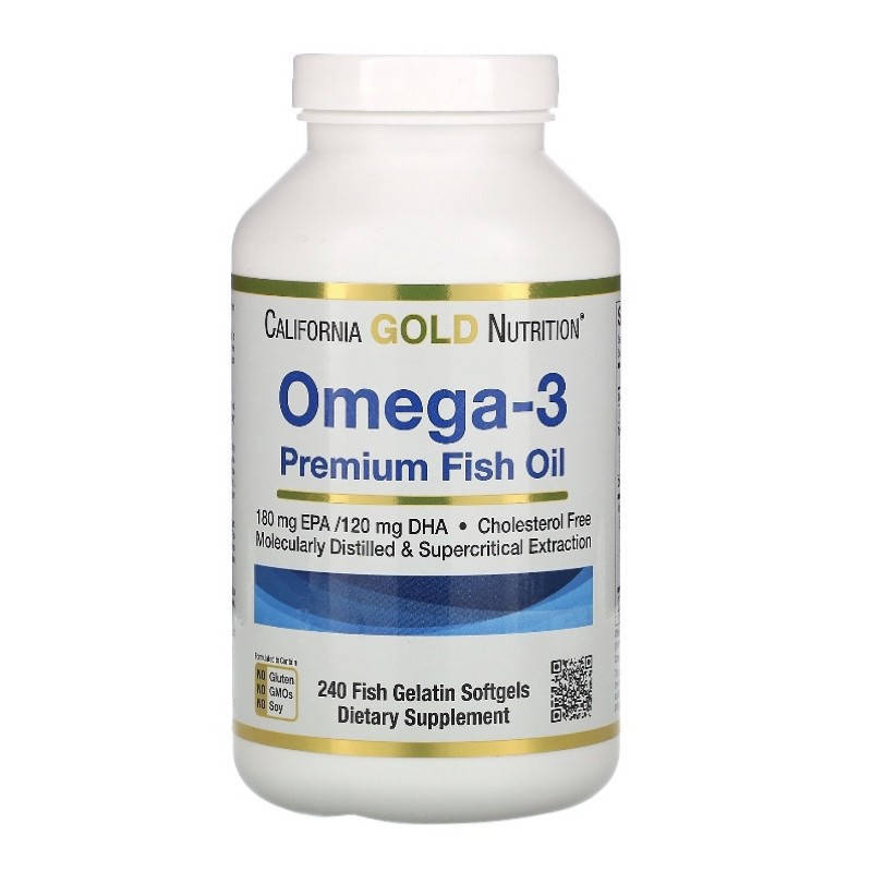 California Gold Nutrition, Омега-3, рыбий жир премиального качества, 240 рыбно-желатиновых капсул
California Gold Nutrition, Омега-3, рыбий жир премиального качества, 240 рыбно-желатиновых капсул